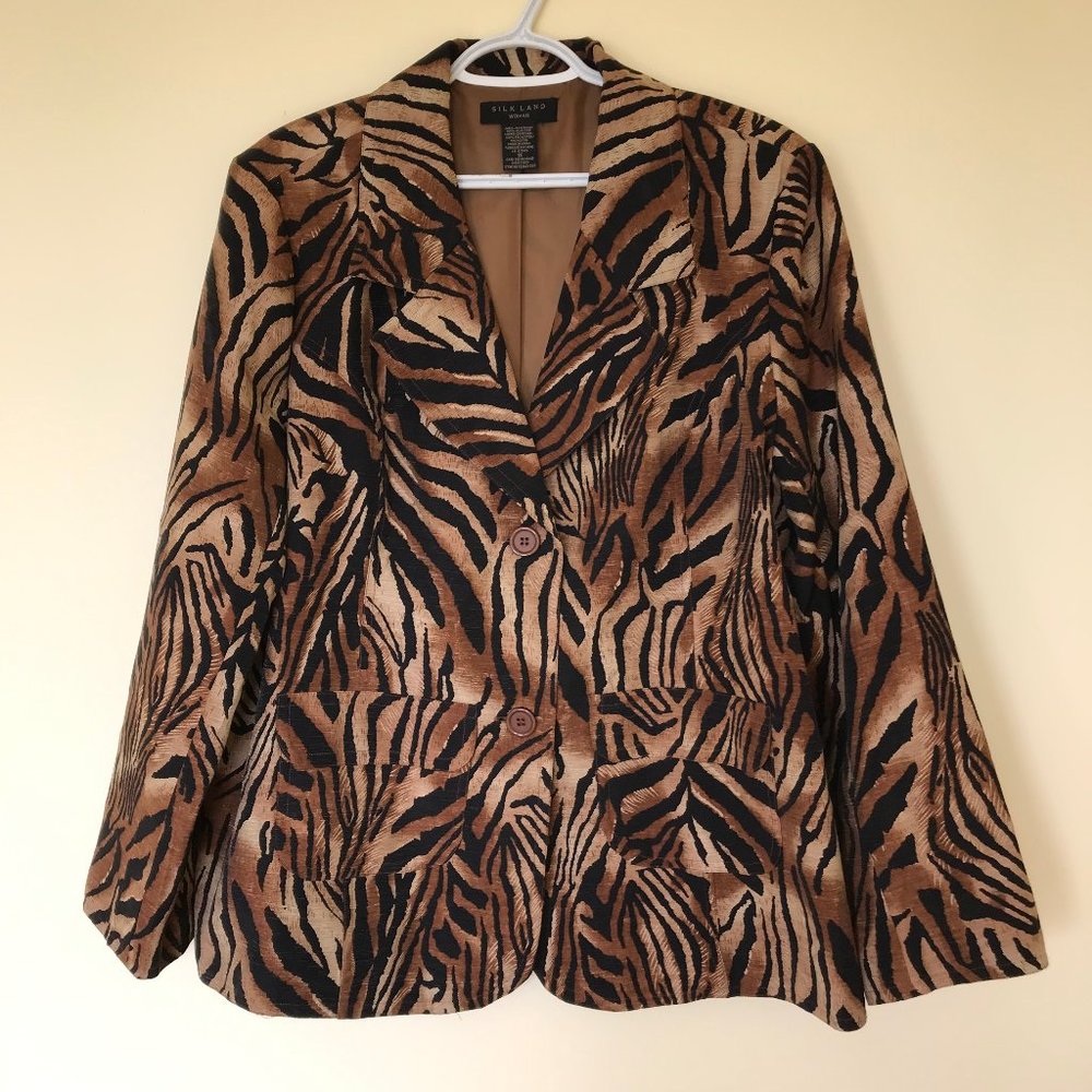 Stylish Brown Animal Print Blazer